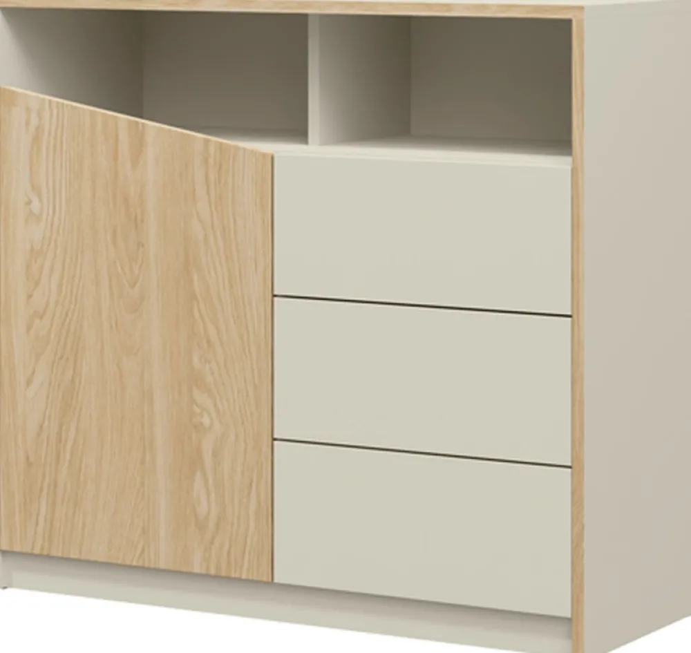 Zestawy Mebli Do Sypialni|Komody>JUREK Szarobeżowa komoda z szufladami 100 cm do salonu AMADEO