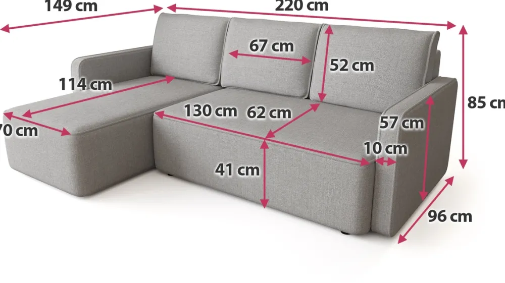 Meble Dla Dzieci|Meble Młodzieżowe>BROMARKT Szary mały narożnik z funkcją spania do salonu QULIO pojemnik