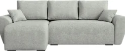 Narożniki>IZABELLA MEBLE Szary narożnik boucle z funkcją spania do salonu ROTTERDAM