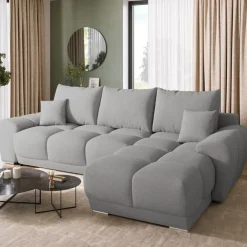 Narożniki>BROMARKT Szary narożnik do salonu NUBES z funkcją spania