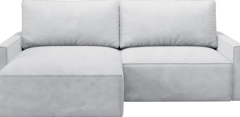 Meble Dla Dzieci|Narożniki>BROMARKT Szary narożnik do salonu rozkładany z pojemnikiem w tkaninie baranek NORBERT