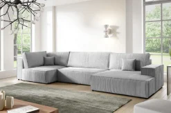 Narożniki>BROMARKT Szary narożnik do salonu w kształcie U rozkładany PABLO MAXI