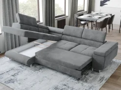Narożniki>BROMARKT Szary narożnik do salonu z funkcją spania ANTON