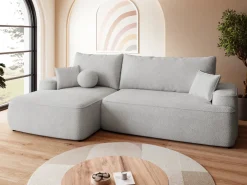 Meble Dla Dzieci|Narożniki>BROMARKT Szary narożnik do salonu z funkcją spania CARMELLO boucle