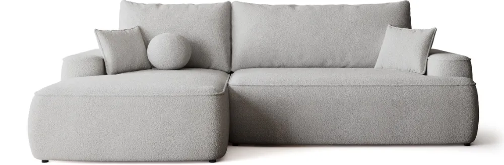 Meble Dla Dzieci|Narożniki>BROMARKT Szary narożnik do salonu z funkcją spania CARMELLO boucle