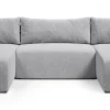 Narożniki>BROMARKT Szary narożnik do salonu z funkcją spania i pojemnikiem PLUSH U