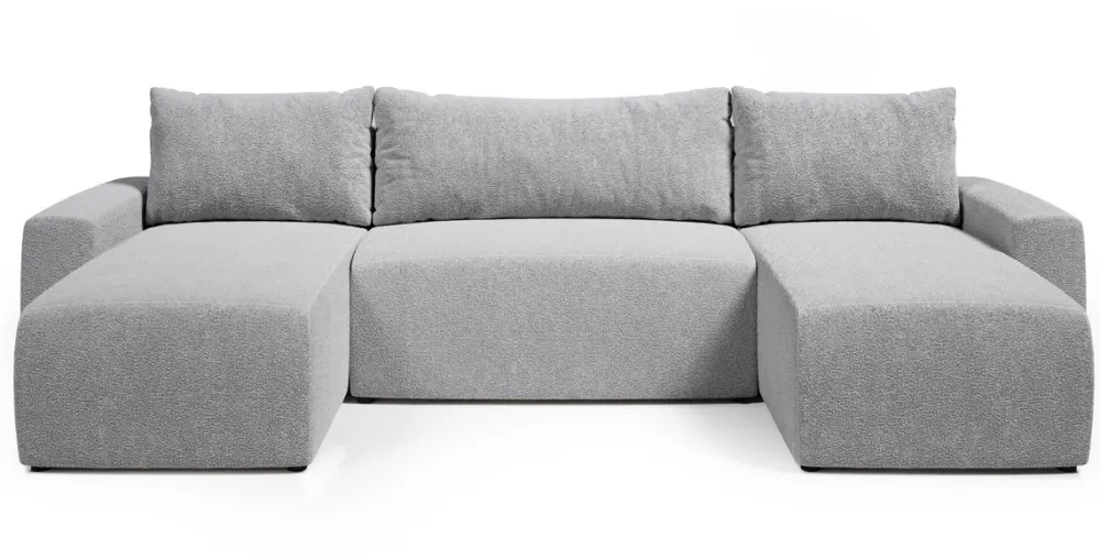Narożniki>BROMARKT Szary narożnik do salonu z funkcją spania i pojemnikiem PLUSH U