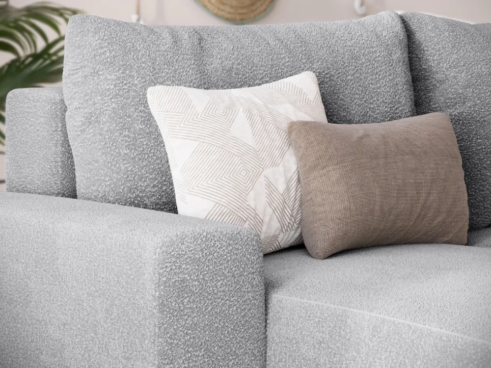 Narożniki>BROMARKT Szary narożnik do salonu z funkcją spania i pojemnikiem PLUSH U