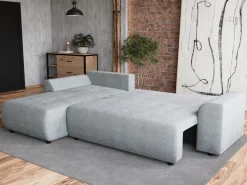 Meble Dla Dzieci|Narożniki>BROMARKT Szary narożnik rozkładany do salonu z funkcją spania ROMEO