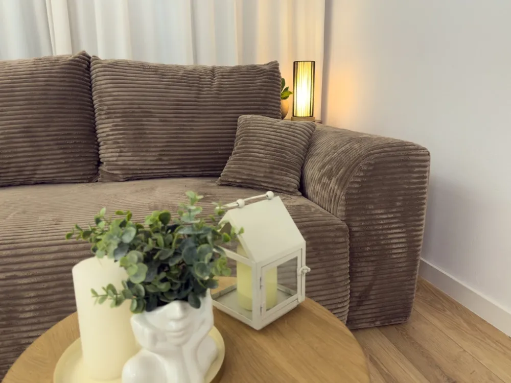 Meble Dla Dzieci|Narożniki>BROMARKT Szary narożnik rozkładany do salonu z funkcją spania sztruksowy ROMEO