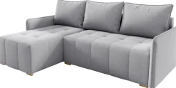 Meble Dla Dzieci|Narożniki>Meble Grand Szary narożnik rozkładany do salonu z funkcją spania GLORIA
