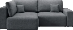Narożniki>BROMARKT Szary narożnik rozkładany do salonu z funkcją spania boucle CAMILO DUO