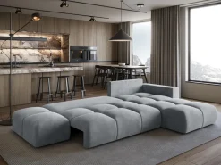 Narożniki>BROMARKT Szary narożnik rozkładany nowoczesny z funkcją spania RAMIRO