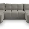 Narożniki>LASKI Szary narożnik U do salonu z funkcją spania i pojemnikiem SAVINO