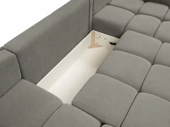 Narożniki></noscript>LASKI Szary narożnik U do salonu z funkcją spania i pojemnikiem SAVINO