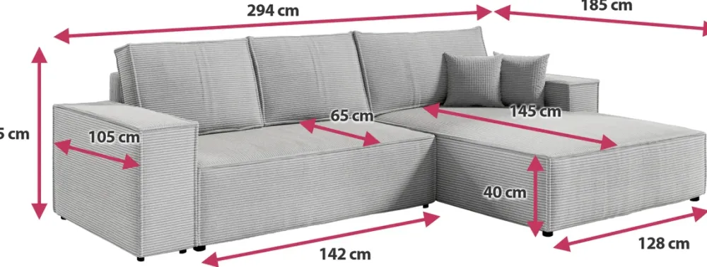 Meble Dla Dzieci|Meble Młodzieżowe>BROMARKT Szary narożnik z funkcją spania i pojemnikiem do salonu AMANDA