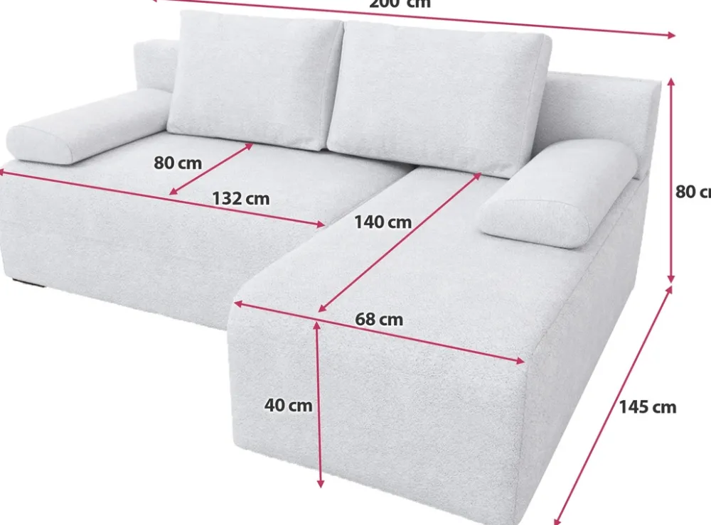 Meble Dla Dzieci|Narożniki>IZABELLA MEBLE Szary narożnik z funkcją spania do salonu boucle ERNEST