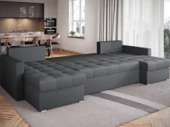 Narożniki>BROMARKT Szary narożnik z funkcją spania HOT U