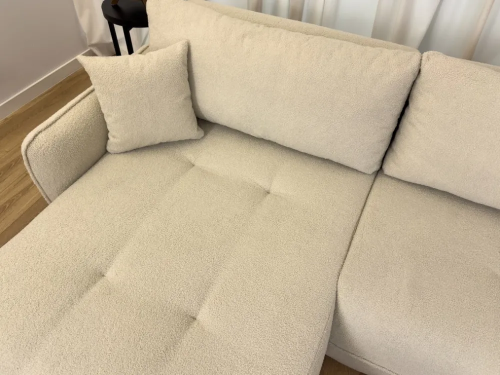 Meble Dla Dzieci|Meble Młodzieżowe>BROMARKT Szary narożnik z funkcją spania i pojemnikiem boucle CLAUDIO