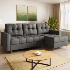 Meble Dla Dzieci|Meble Młodzieżowe>BROMARKT Szary narożnik z funkcją spania LIZBONA