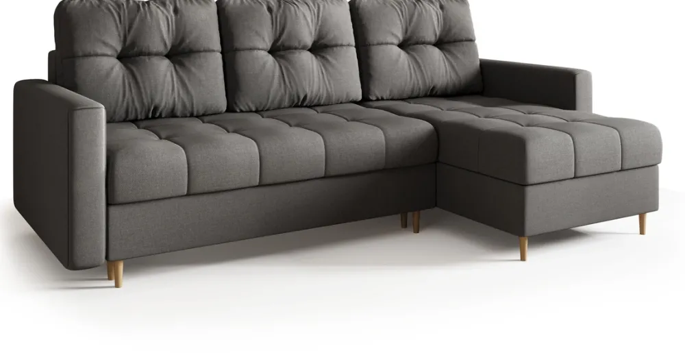 Meble Dla Dzieci|Meble Młodzieżowe>BROMARKT Szary narożnik z funkcją spania LIZBONA