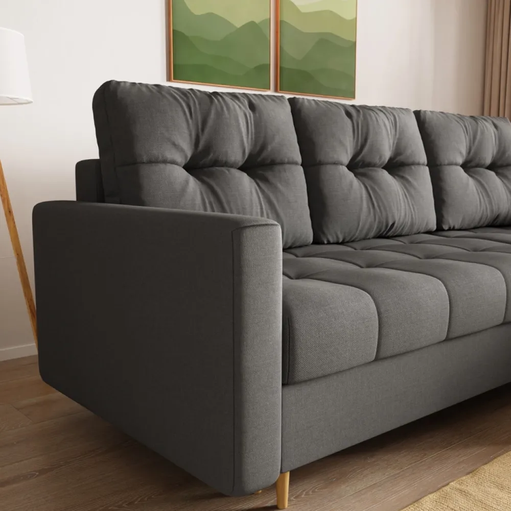 Meble Dla Dzieci|Meble Młodzieżowe>BROMARKT Szary narożnik z funkcją spania LIZBONA