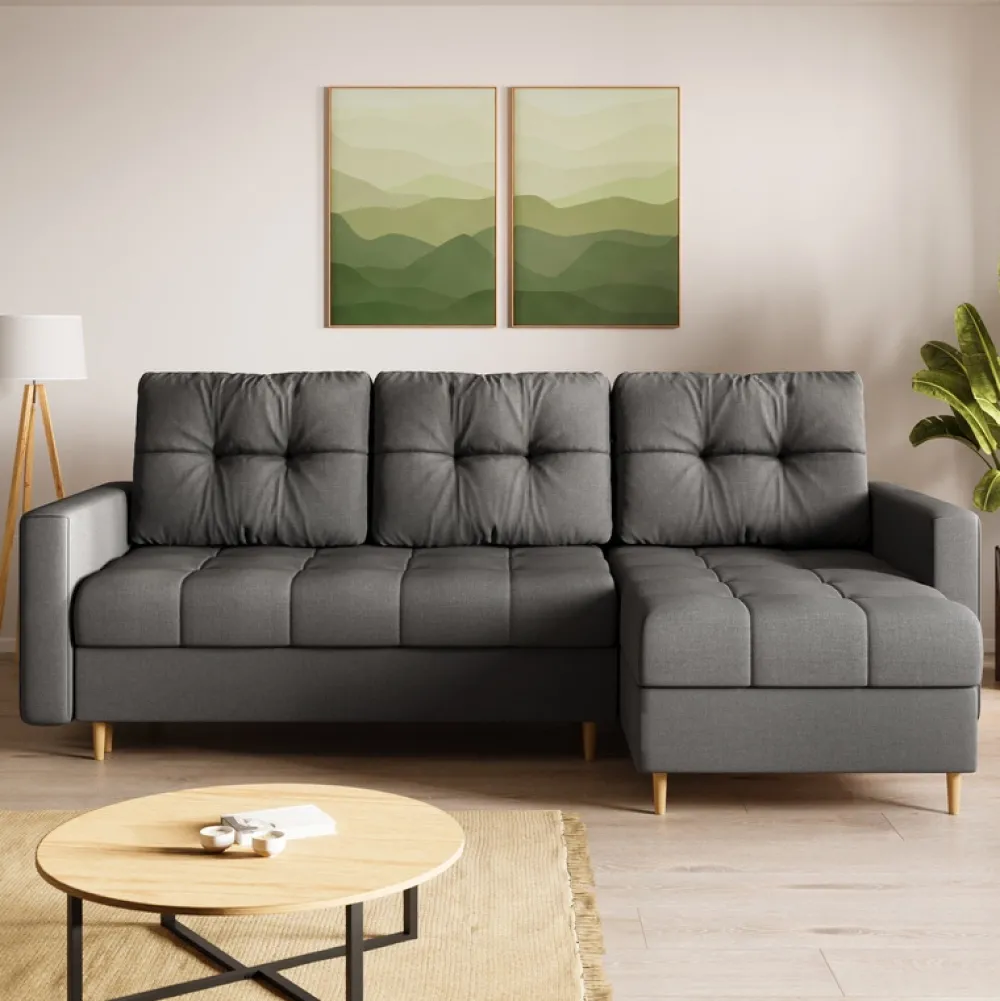 Meble Dla Dzieci|Meble Młodzieżowe>BROMARKT Szary narożnik z funkcją spania LIZBONA