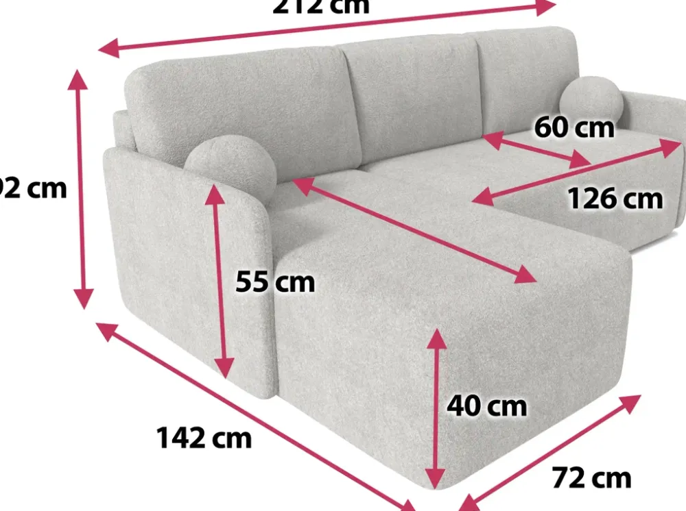 Meble Dla Dzieci|Narożniki>Meble Grand Szary narożnik z funkcją spania i pojemnikiem do salonu CLOUD