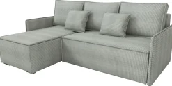 Narożniki>IZABELLA MEBLE Szary narożnik z funkcją spania i pojemnikiem do salonu ATLANTIC
