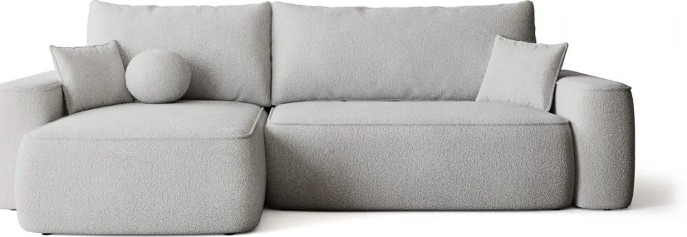 Meble Dla Dzieci|Narożniki>BROMARKT Szary narożnik z funkcją spania CARMELLO DUO boucle