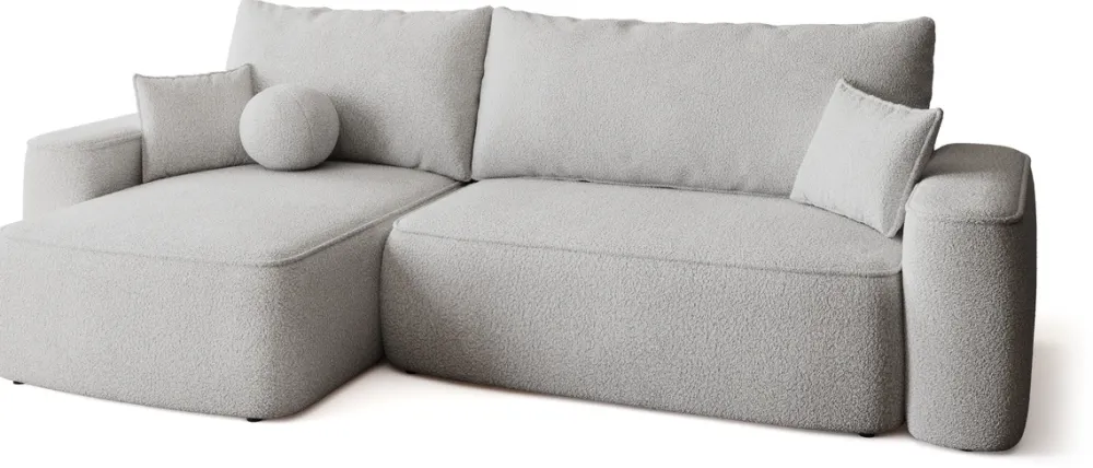 Meble Dla Dzieci|Narożniki>BROMARKT Szary narożnik z funkcją spania CARMELLO DUO boucle