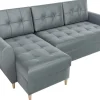 Narożniki>IZABELLA MEBLE Szary narożnik z funkcją spania i pojemnikiem do salonu HENRY