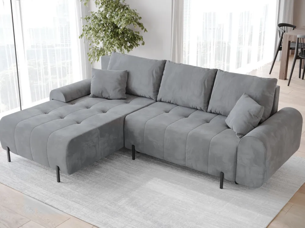 Meble Dla Dzieci|Meble Młodzieżowe>BROMARKT Szary narożnik z funkcją spania do salonu ARCO