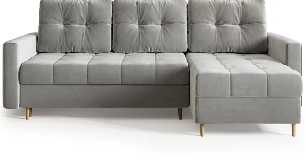 Meble Dla Dzieci|Meble Młodzieżowe>BROMARKT Szary narożnik z funkcją spania i pojemnikiem na pościel LIZBONA