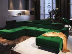 Narożniki></noscript>NEXT COLLECTION Szary nowoczesny narożnik do salonu z funkcją spania JASSY