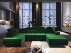 Narożniki></noscript>NEXT COLLECTION Szary nowoczesny narożnik do salonu z funkcją spania JASSY