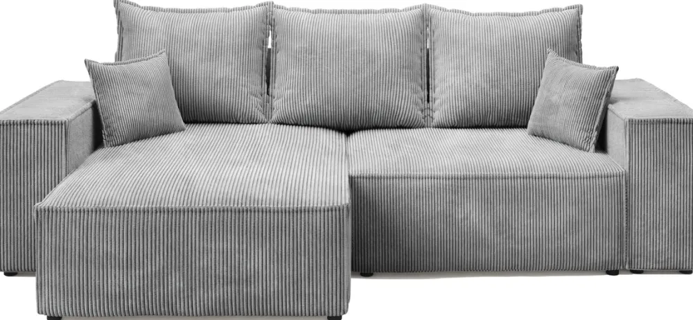 Meble Dla Dzieci|Narożniki>BROMARKT Szary rozkładany narożnik do salonu z funkcją spania ELDON