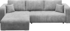 Meble Dla Dzieci|Narożniki>BROMARKT Szary rozkładany narożnik do salonu z funkcją spania sztruksowy CELEST