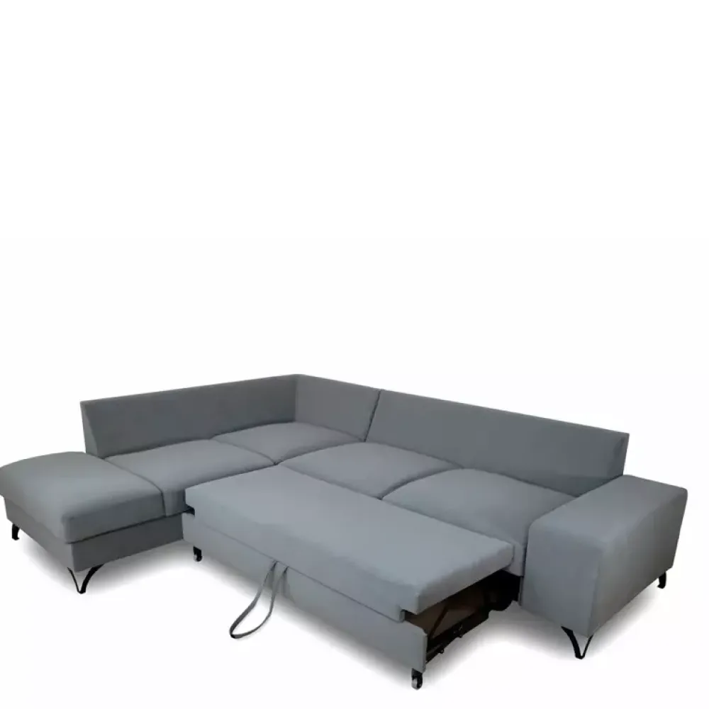 Narożniki>COMFORTEO Szary rozkładany narożnik do salonu z funkcją spania FLAVIO