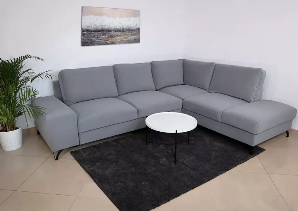 Narożniki>COMFORTEO Szary rozkładany narożnik do salonu z funkcją spania FLAVIO