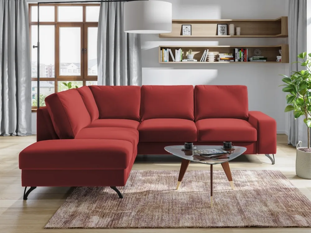 Narożniki>COMFORTEO Szary rozkładany narożnik do salonu z funkcją spania FLAVIO