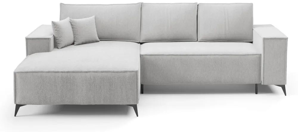 Meble Dla Dzieci|Narożniki>BROMARKT Szary rozkładany narożnik do salonu na nóżkach z funkcją spania APOLLO