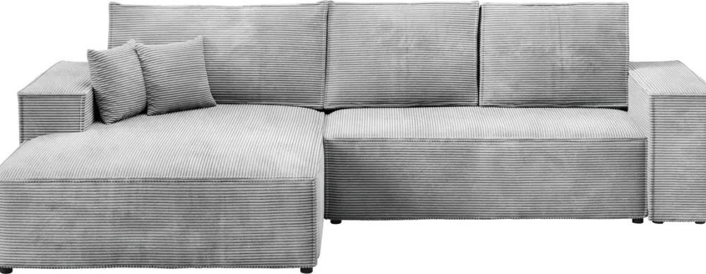 Meble Dla Dzieci|Meble Młodzieżowe>BROMARKT Szary rozkładany narożnik z pojemnikiem do salonu PABLO