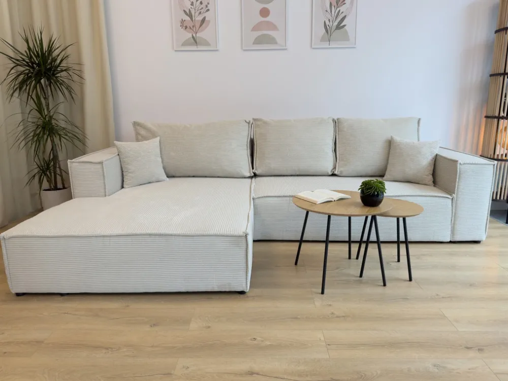 Meble Dla Dzieci|Meble Młodzieżowe>BROMARKT Szary rozkładany narożnik z pojemnikiem do salonu PABLO