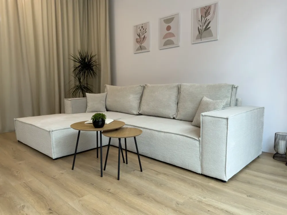 Meble Dla Dzieci|Meble Młodzieżowe>BROMARKT Szary rozkładany narożnik z pojemnikiem do salonu PABLO