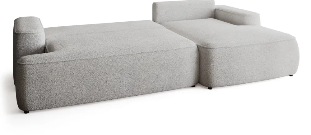 Meble Dla Dzieci|Narożniki>BROMARKT Szary rozkładany narożnik z pojemnikiem i funkcją spania CARMELLO boucle