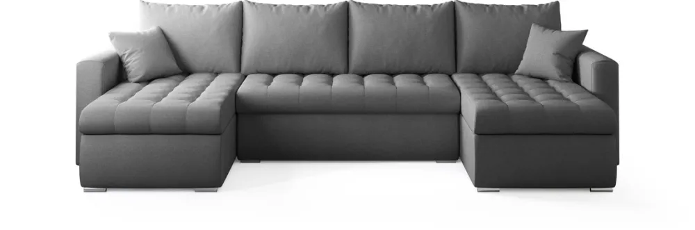 Narożniki>BROMARKT Szary rozkładany narożnik z funkcją spania i pojemnikiem LUIS U