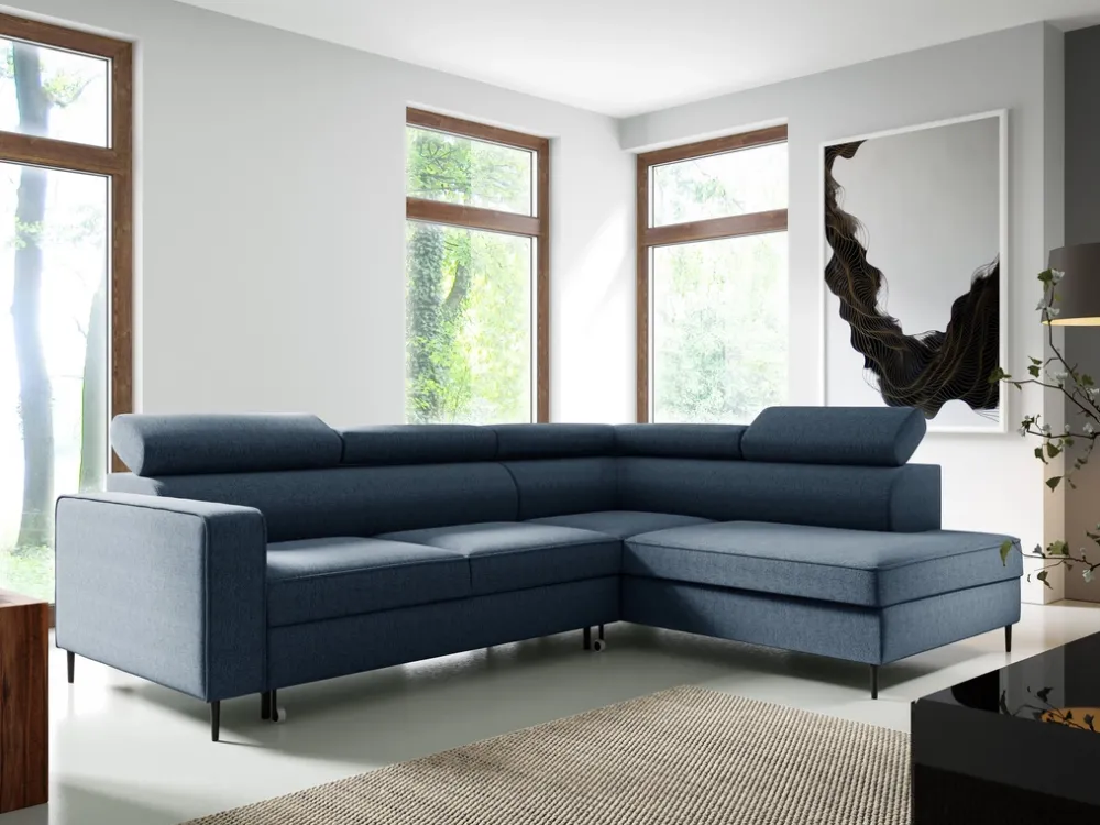 Narożniki>Meble Grand Szary rozkładany narożnik z funkcją spania do salonu VIRO