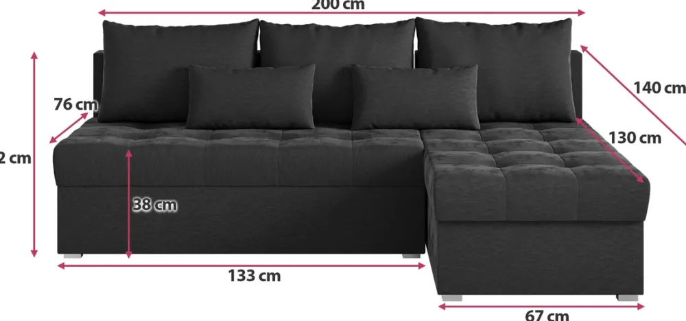 Meble Dla Dzieci|Meble Młodzieżowe>BROMARKT Szary rozkładany narożnik z funkcją spania do salonu HOT SLIM