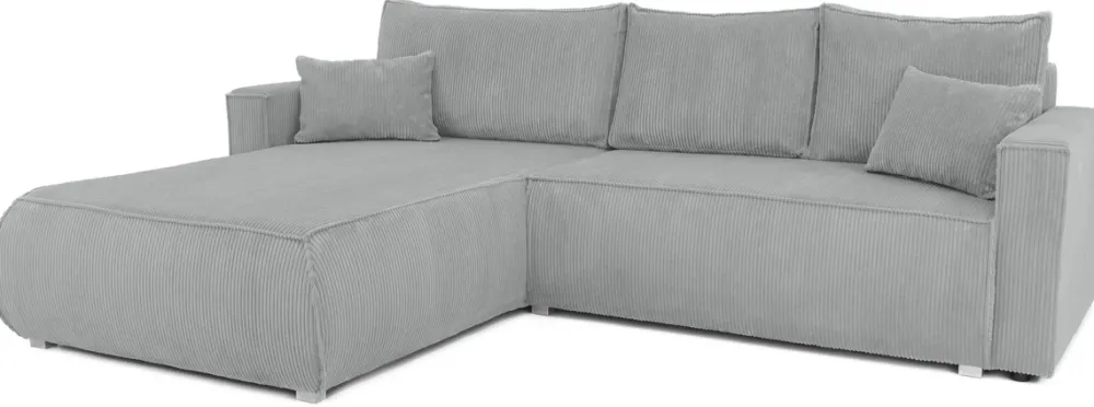 Meble Dla Dzieci|Meble Młodzieżowe>BROMARKT Szary sztruksowy narożnik z funkcją spania i pojemnikiem HAVANA